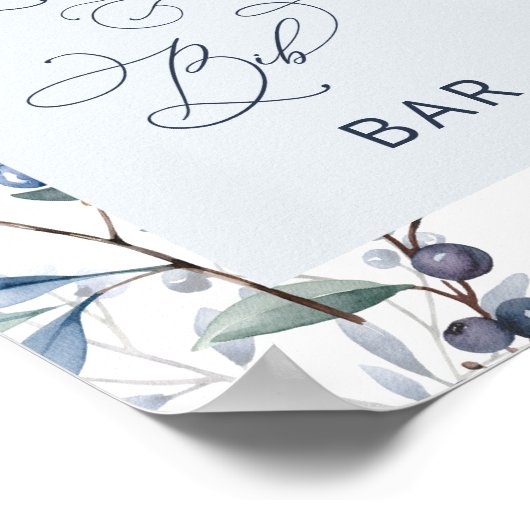 Berry Sweet Blueberry Bowtie en Bib Bar Poster (Hoek)