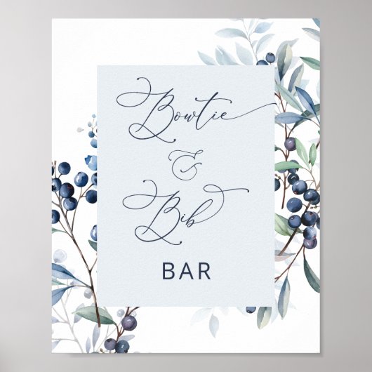 Berry Sweet Blueberry Bowtie en Bib Bar Poster (Voorkant)