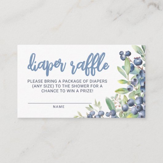 Berry Sweet Blueberry Diaper Raffle Informatiekaartje (Voorkant)