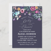 Berry Sweet Blueberry & Flowers Baby shower Kaart (Voorkant)