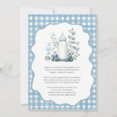Berry Sweet Blueberry Gingham Baby Shower Kaart (Achterkant)