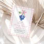 Berry Sweet Blueberry Roze Bow Coquette verjaardag Kaart