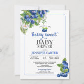 Berry Sweet Blueberry thema Baby shower Kaart (Voorkant)