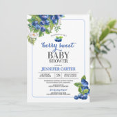 Berry Sweet Blueberry thema Baby shower Kaart (Staand voorkant)