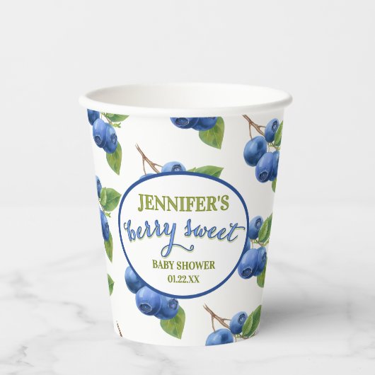 Berry Sweet Blueberry thema Baby shower Papieren Bekers (Voorkant)