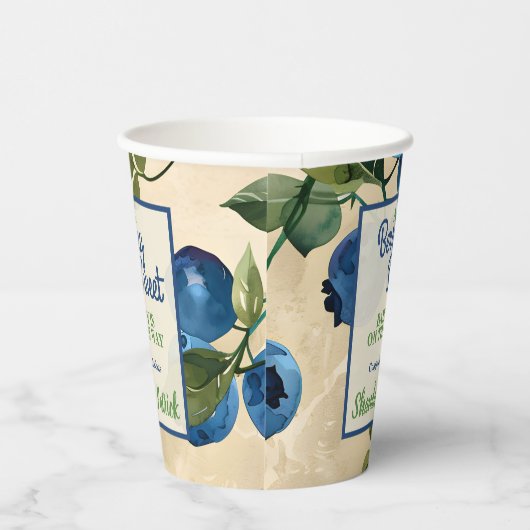 Berry Sweet Blueberry thema Baby shower Papieren Bekers (Rechts)