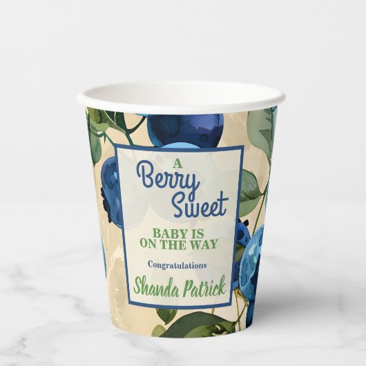 Berry Sweet Blueberry thema Baby shower Papieren Bekers (Voorkant)