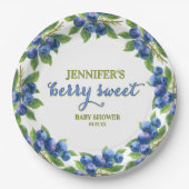 Berry Sweet Blueberry thema Baby shower Papieren Bordje (Voorkant)