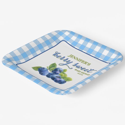 Berry Sweet Blueberry thema Baby shower Papieren Bordje (Gebogen)