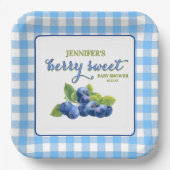 Berry Sweet Blueberry thema Baby shower Papieren Bordje (Voorkant)
