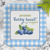 Berry Sweet Blueberry thema Baby shower Papieren Bordje