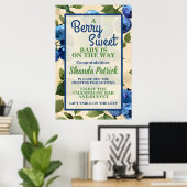 Berry Sweet Blueberry thema Baby shower Poster (Thuiskantoor)