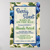 Berry Sweet Blueberry thema Baby shower Poster (Voorkant)