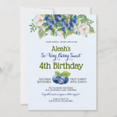 Berry Sweet Blueberry Theme Girl's Verjaardagsfees Kaart (Voorkant)