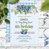 Berry Sweet Blueberry Theme Girl's Verjaardagsfees Kaart