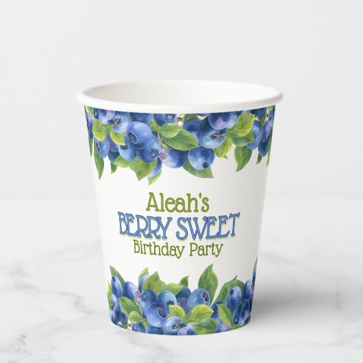 Berry Sweet Blueberry Theme Verjaardagsfeestje Papieren Bekers (Voorkant)