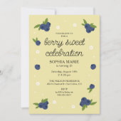 Berry Sweet Blueberry Verjaardag Geel Kaart (Voorkant)