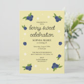 Berry Sweet Blueberry Verjaardag Geel Kaart (Staand voorkant)