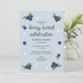 Berry Sweet Blueberry Verjaardag Periwinkle Blauw Kaart (Staand voorkant)