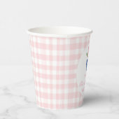 Berry Sweet Blueberry verjaardag Pink Bow Gingham Papieren Bekers (Rechts)