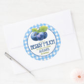 Berry Sweet Blueberry verjaardagsfeestje bedankt Ronde Sticker (Envelop)