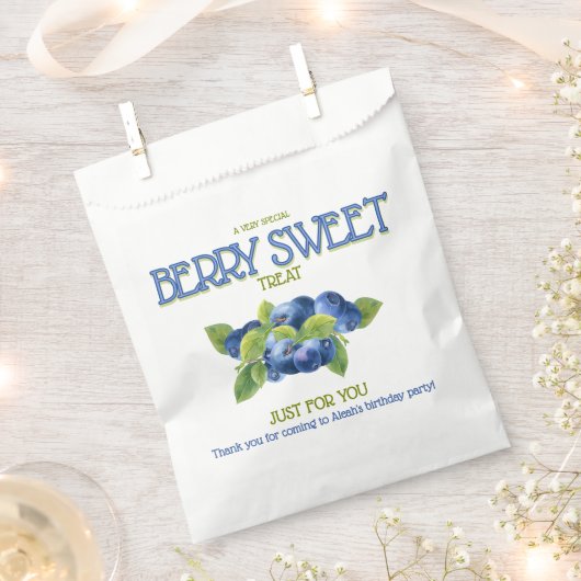 Berry Sweet Blueberry verjaardagsfeestje Bedankzakje (Geknipt)