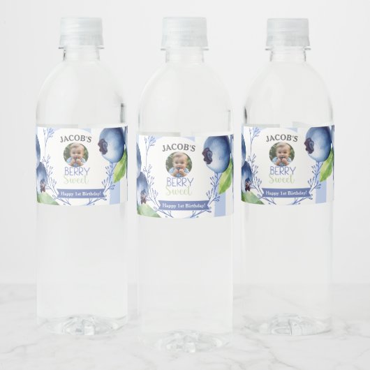 Berry Sweet Blueberry Water Bottle labels Waterfles Etiket (Flessen)