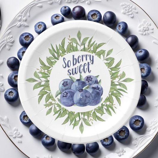 Berry Sweet Blueberry Zomer Kleine papieren Borden Papieren Bordje
