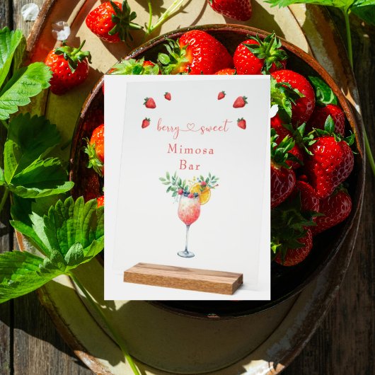 Berry Sweet Blush Acryl Mimosa Bar Douche Teken Acryl Bord