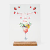 Berry Sweet Blush Acryl Mimosa Bar Douche Teken Bord (Voorkant)