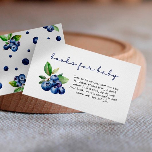 Berry Sweet boeken voor Baby shower bosbessen Informatiekaartje