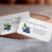 Berry Sweet boeken voor Baby shower bosbessen Informatiekaartje