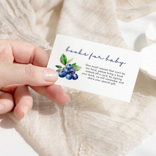 Berry Sweet boeken voor Baby shower bosbessen Informatiekaartje