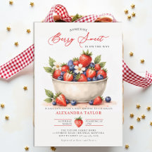 Berry Sweet Boerderij Chic Waterverf Baby Shower