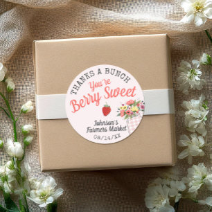 Berry Sweet Boerenmarkt Baby Meisje Shower Bedankt Ronde Sticker