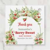 Berry Sweet Boho Arch Wilde Waterverf Aardbei Bedankjes Labels (Achterkant)