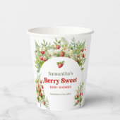 Berry Sweet Boho Arch Wilde Waterverf Aardbei Papieren Bekers (Achterkant)