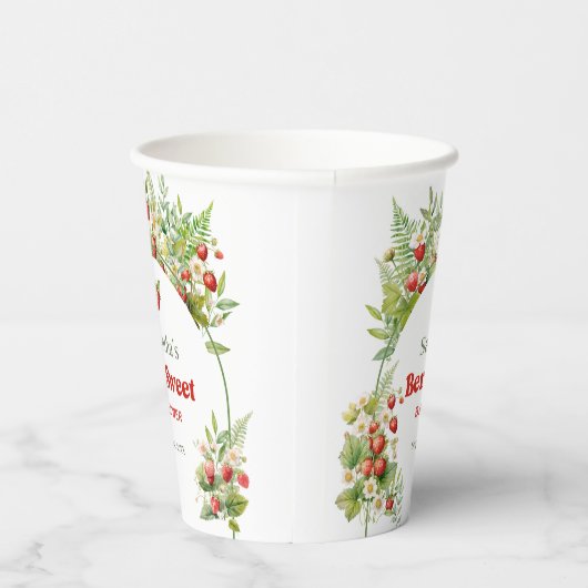 Berry Sweet Boho Arch Wilde Waterverf Aardbei Papieren Bekers (Rechts)
