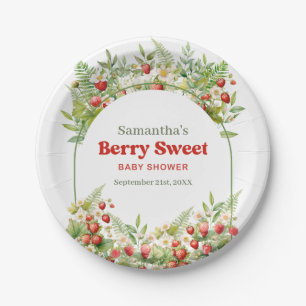 Berry Sweet Boho Arch Wilde Waterverf Aardbei Papieren Bordje