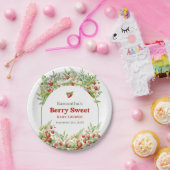 Berry Sweet Boho Arch Wilde Waterverf Aardbei Papieren Bordje (Feest)