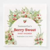 Berry Sweet Boho Arch Wilde Waterverf Aardbei Servet (Voorkant)