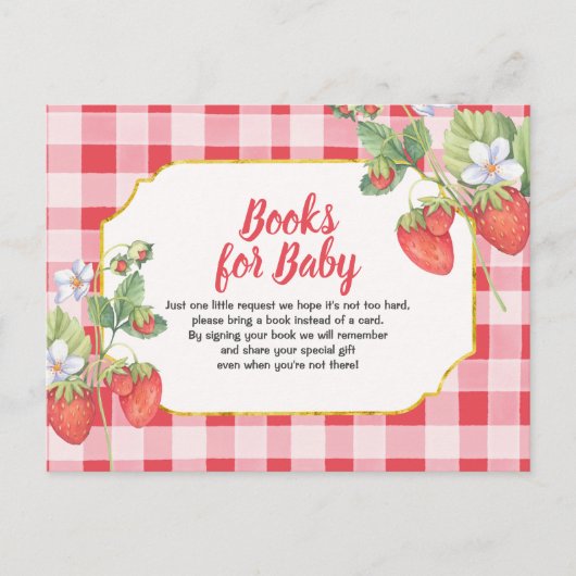 Berry Sweet Books voor Briefkaart van aardbeien in (Voorkant)