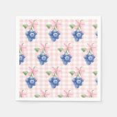 Berry Sweet bosbes 1e verjaardag Pink Gingham Servet (Voorkant)