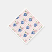 Berry Sweet bosbes 1e verjaardag Pink Gingham Servet (Hoek)