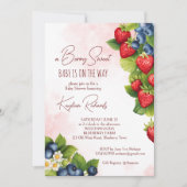 Berry sweet bosbes aardbei baby shower kaart (Voorkant)