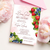 Berry sweet bosbes aardbei baby shower kaart