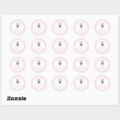 Berry Sweet bosbes verjaardag Pink Bow Gingham Ronde Sticker (Vel)