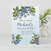 Berry Sweet bosbes zomer Verjaardag uitnodiging (Staand voorkant)