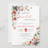 Berry Sweet Botanical Berries Vines Baby Shower Kaart (Voorkant)