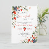 Berry Sweet Botanical Berries Vines Baby Shower Kaart (Staand voorkant)